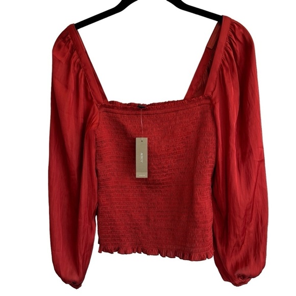 NWT J.Crew Squareneck Smocked Featherweight Satin Cropped Top, Size XS - Picture 1 of 7